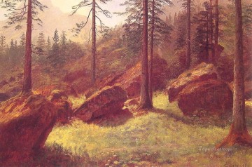 Albert Bierstadt Painting - Wooded Landscape Albert Bierstadt